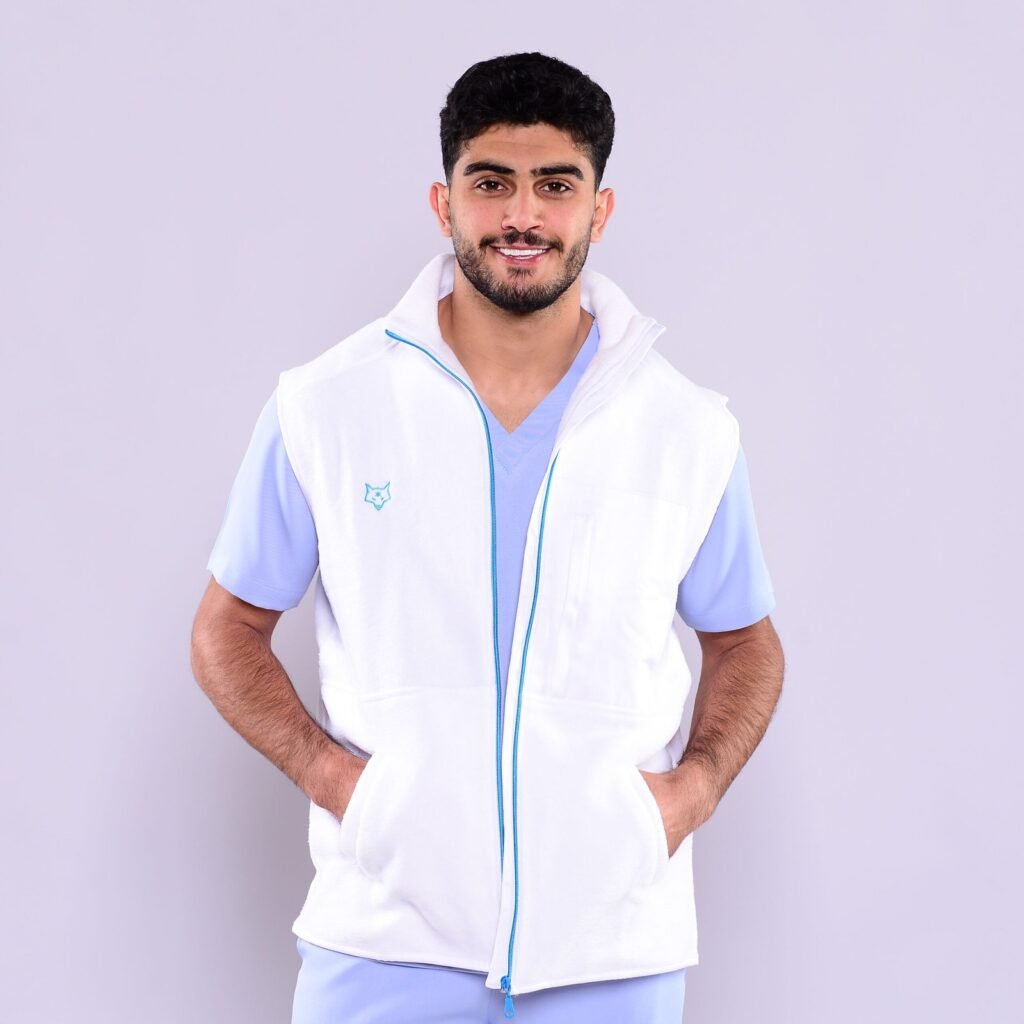 GILET POLAIRE- WHITE BLUE – Homme