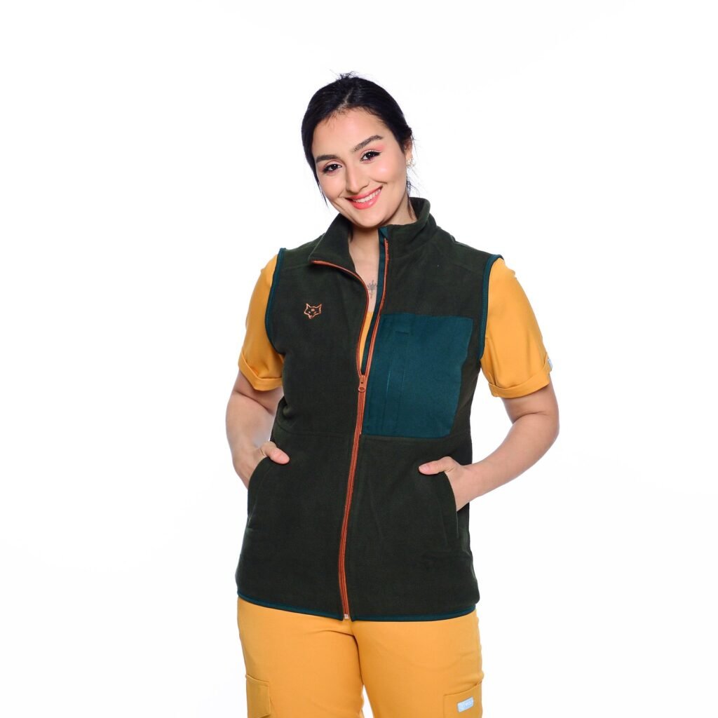 GILET POLAIRE- BOTTLE GREEN -Femme